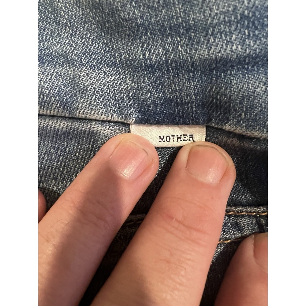 Mother Women's Blue Jeans Size 25 The Looked Ankle Fray Birds Of Paradise - Picture 15 of 15